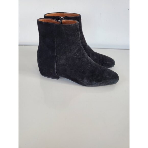 AQUATALIA Womens Shoes Waterproof Block Heel Bootie Black Suede Sz 7.5 Side Zip - Picture 1 of 13